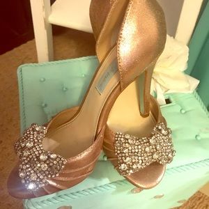 Blue by Betsy Johnson nude color with Rhinestones